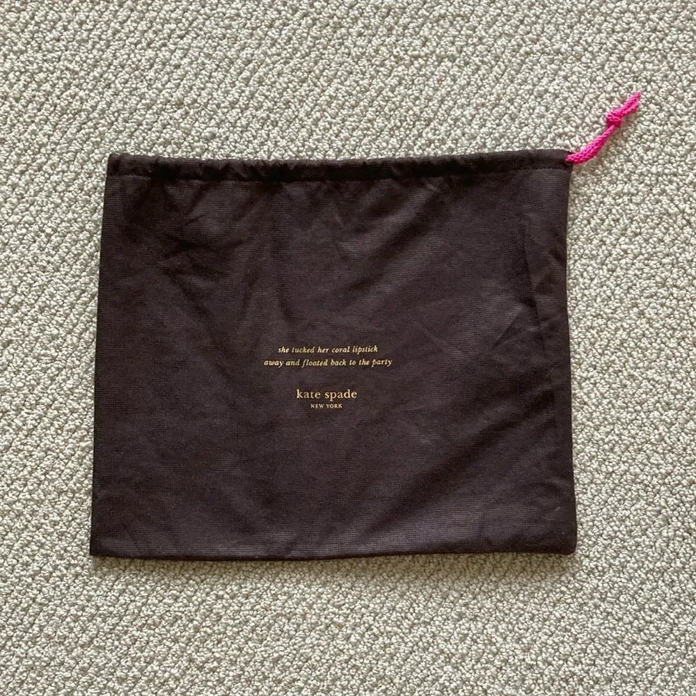Kate Spade Medium Brown Dust Bag Purse Protection Case Slip 11.5” x 13.75” EUC